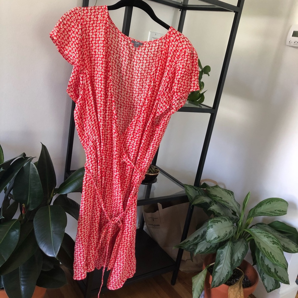 Aerie red floral wrap dress NWOT